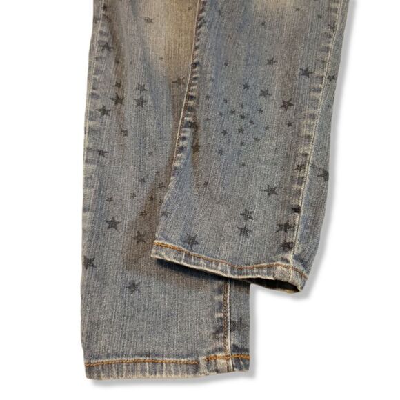 Gap Jeans Size 4 Gap Premium Super Skinny Ankle Stars Print Blue Denim Pants - Picture 5 of 7